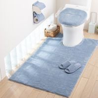 iellio（イエリオ）の「ふわふわマイクロ素材のトイレマット＜抗菌防臭・ロングマット・耳長マット・フタカバー・ジャンボマット＞（トイレマット）」