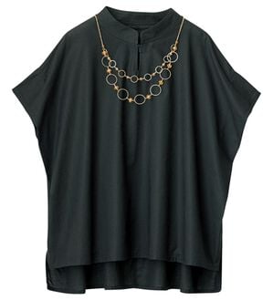 ルフラン（ルフラン）の「＜マジックスリム＞二の腕ほっそり見せブラウス（ブラウス）」｜黒