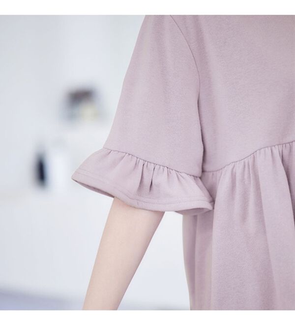 alotta（アロッタ）の「【選べる！】やわらかパイルルームウェア＜ギャザー切替トップス・裾フリルロングパンツ・裾フリルショートパンツ＞（フルレングスパンツ）」｜詳細画像