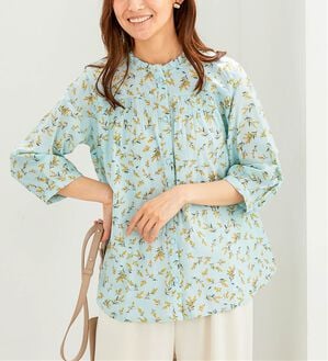 BELLUNA（ベルーナ）の「＜ＩＮＤＩＡ＞胸元シャーリングブラウス（ブラウス）」｜詳細画像