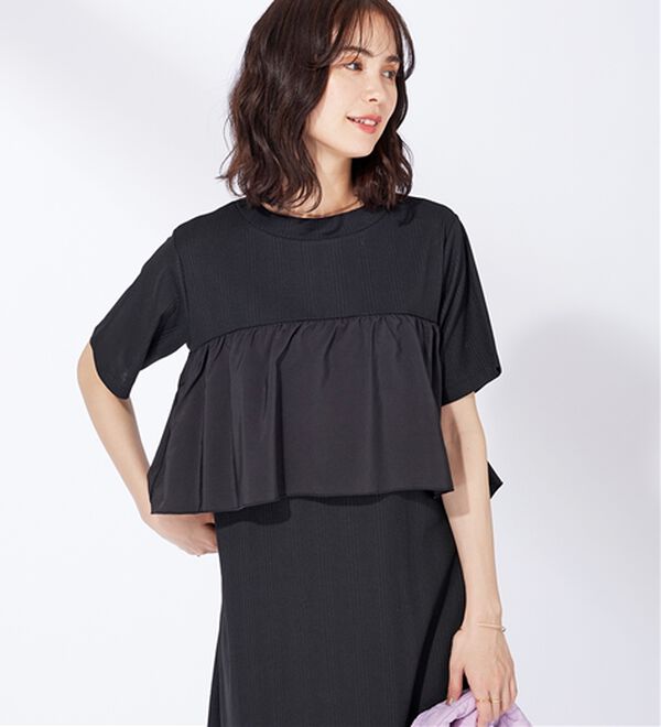 BELLUNA（ベルーナ）の「胸元フリルデザインワンピース（その他ワンピース）」｜詳細画像