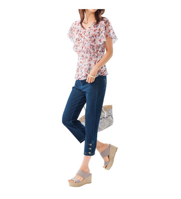 ルフラン（ルフラン）の「【３本組】さらっと快適！のびのびジーンズ　サブリナ（クロップドパンツ）」｜詳細画像