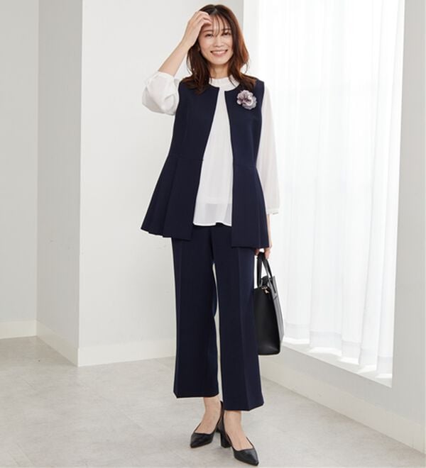 BELLUNA（ベルーナ）の「＜Ｃ／Ｓ＞ノーカラーペプラムジレ（ベスト）」｜詳細画像