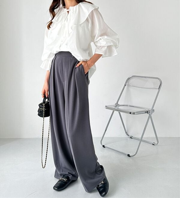 GeeRA（ジーラ）の「インタックスラックスワイドパンツ（フルレングスパンツ）」｜詳細画像