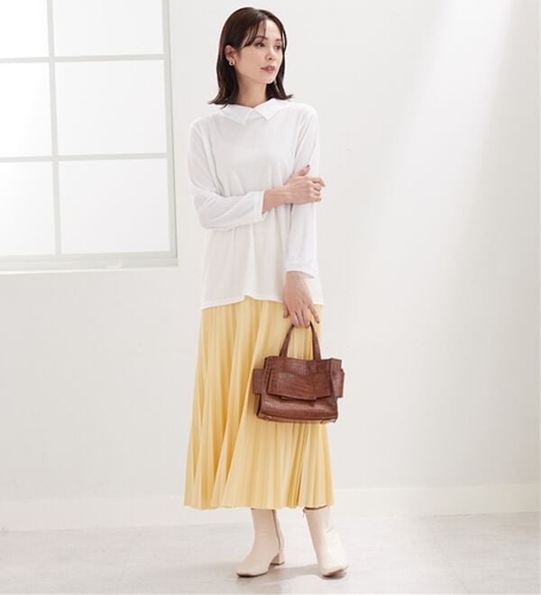 BELLUNA（ベルーナ）の「【新色追加】&ldquo;2点セット&rdquo;あぜ素材ベストアンサンブル（アンサンブル）」｜詳細画像