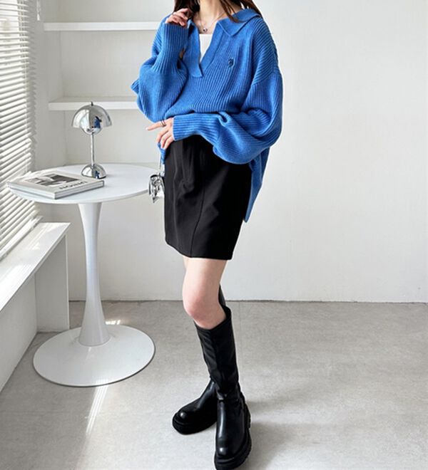 GeeRA（ジーラ）の「【ＵＳ．ＰＯＬＯ　ＡＳＳＮ】ポロデザインニット（ニット・セーター）」｜詳細画像