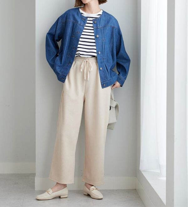 BELLUNA（ベルーナ）の「やわらかデニム素材ノーカラージャケット（その他ジャケット）」｜詳細画像