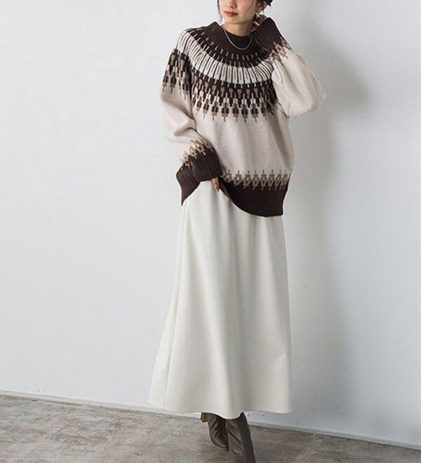 Pierrot（ピエロ）の「【Pierrot限定サイズ】フェイクスエードナロースカート（ロングスカート）」｜詳細画像