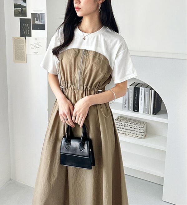 GeeRA（ジーラ）の「ハーフジップビスチェドッキングワンピース（その他ワンピース）」｜詳細画像