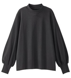 BELLUNA（ベルーナ）の「艶やかコットン１００％プルオーバー（カットソー）」｜黒