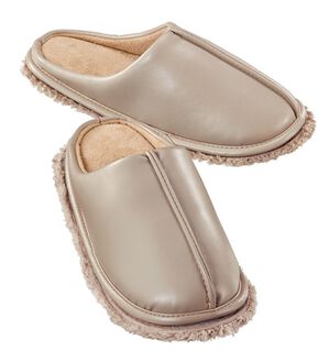 BELLUNA（ベルーナ）の「洗い替えモップ付オールシーズンスリッパ（スリッパ・ルームシューズ）」｜グレー