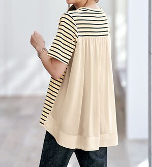 BELLUNA（ベルーナ）の「バックデザイン異素材切替プルオーバー（カットソー）」｜アイボリー系