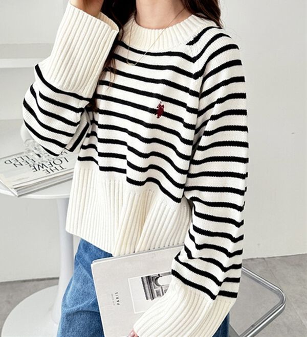 GeeRA（ジーラ）の「【ＵＳ．ＰＯＬＯ　ＡＳＳＮ】ショート丈ニット（ニット・セーター）」｜詳細画像