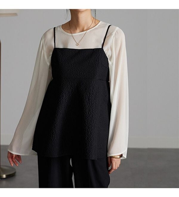 RANAN（ラナン）の「ふくれジャカードキャミブラウス（ブラウス）」｜詳細画像