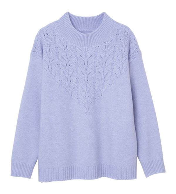 RANAN（ラナン）の「透かし編デザインハイネックニット（ニット・セーター）」｜詳細画像