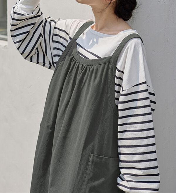 Viola e Viola（ヴィオラ エ ヴィオラ）の「綿１００％たっぷりギャザーのジャンパースカート（ジャンパースカート）」｜詳細画像