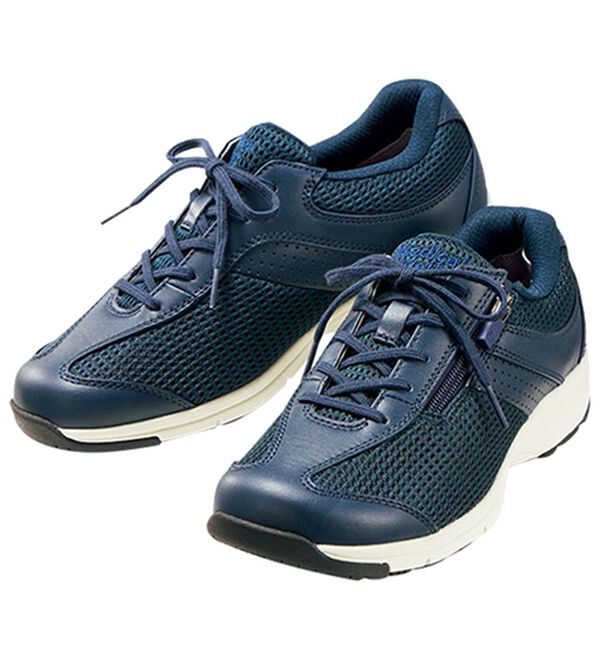 BELLUNA（ベルーナ）の「膝サポートアサヒメディカルウォーク牛革靴（スニーカー）」｜ダークネイビー