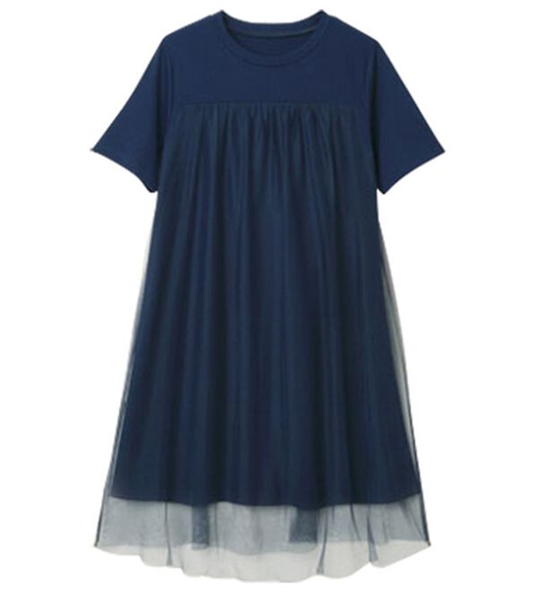 RANAN（ラナン）の「ひんやり！チュールレイヤードチュニックワンピース（チュニックワンピース）」｜詳細画像