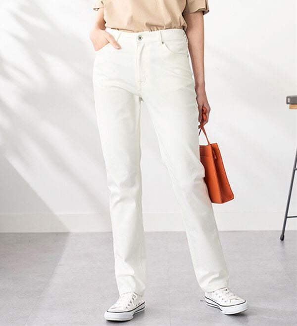 BELLUNA（ベルーナ）の「ヒンヤリ冷感！ライトオンスジーンズ（フルレングスパンツ）」｜詳細画像