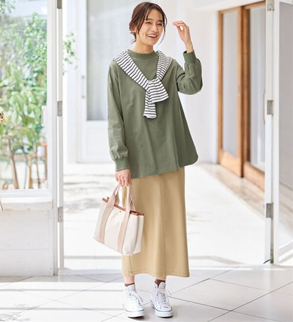 BELLUNA（ベルーナ）の「綿１００腰まわりゆったりリブデザインチュニック（チュニック）」｜詳細画像