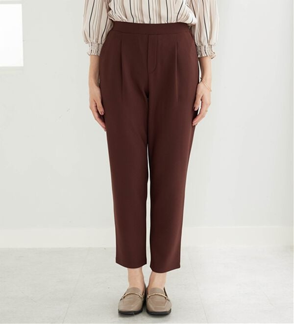 BELLUNA（ベルーナ）の「ジョーゼット裏スムーステーパードパンツ（テーパードパンツ）」｜詳細画像