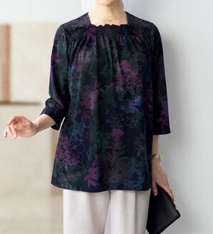 ルフラン（ルフラン）の「日本製エスパンディ調チュニック＜藍華～らんか～＞（チュニック）」｜詳細画像