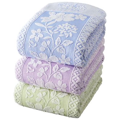 「今治産ロング＆ボリューム　ジャカード織タオルケット３色組（肌掛布団・タオルケット）」