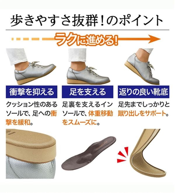 ルフラン（ルフラン）の「＜メディフィット＞５Ｅレザースニーカー（スニーカー）」｜詳細画像