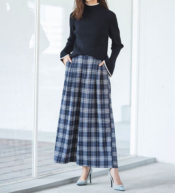 RANAN（ラナン）の「配色使いフレアー袖プチハイネックリブニット（ニット・セーター）」｜詳細画像