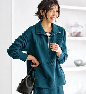 BELLUNA（ベルーナ）の「ボーダージャカードハーフジッププルオーバー（カットソー）」｜詳細画像