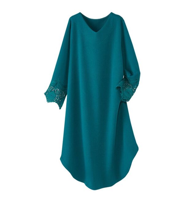 BELLUNA（ベルーナ）の「【２枚組】袖レースジャカードチュニック（チュニック）」｜詳細画像