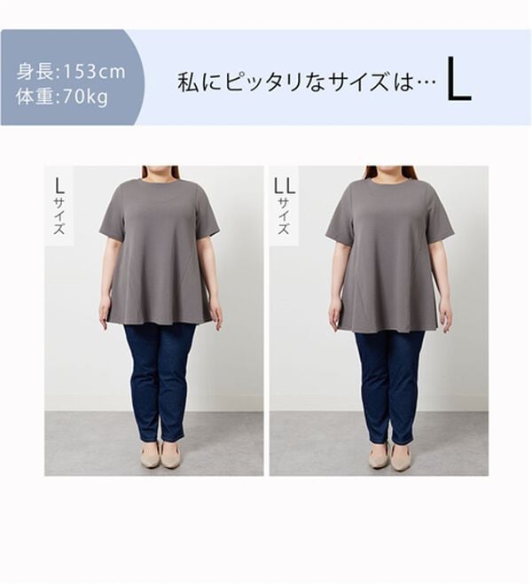 BELLUNA（ベルーナ）の「ひんやり！ポコポコエンボス素材－３ｋｇ見えチュニック（チュニック）」｜詳細画像