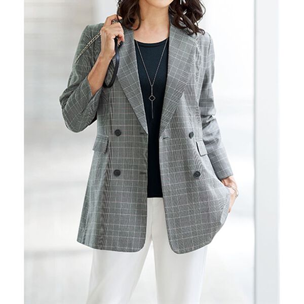 BELLUNA（ベルーナ）の「グレンチェック柄ゆったりテーラードジャケット（テーラードジャケット）」｜詳細画像