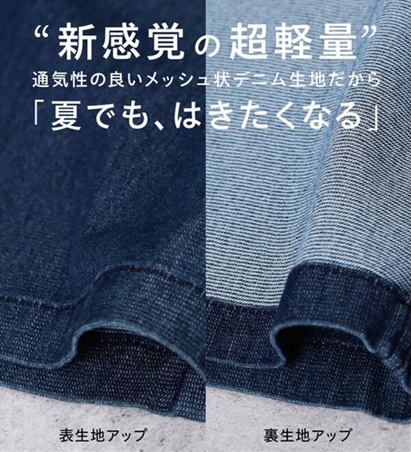 BELLUNA（ベルーナ）の「【チラシ掲載】新感覚！メッシュデニムワイドパンツ（フルレングスパンツ）」｜詳細画像