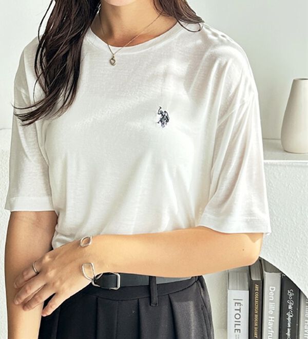 GeeRA（ジーラ）の「【Ｕ．Ｓ．　ＰＯＬＯ　ＡＳＳＮ．】スラブシアーTシャツ（Tシャツ）」｜詳細画像