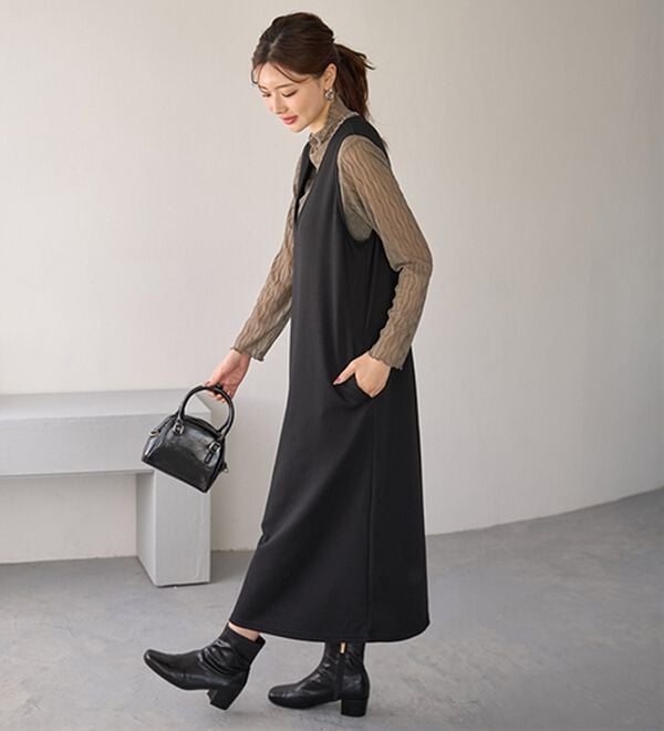 BELLUNA（ベルーナ）の「波柄立体ジャカードシアーインナー（カットソー）」｜詳細画像