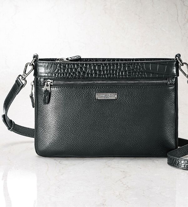 「＜モンテスピガ＞イタリアンレザークロコ型押し２ＷＡＹバッグ（メンズショルダーバッグ）」｜詳細画像