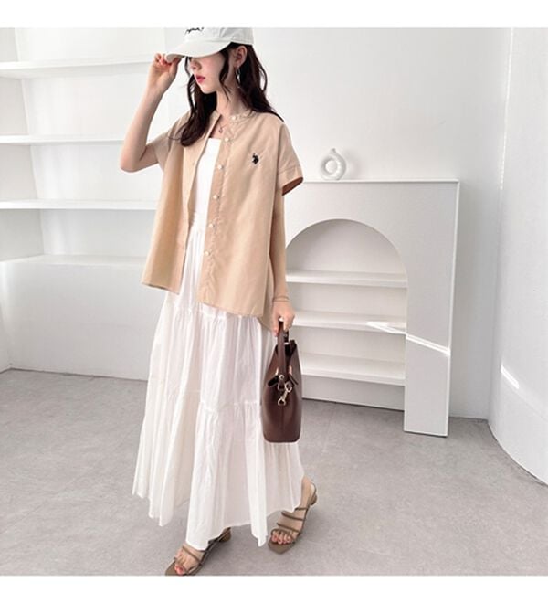 GeeRA（ジーラ）の「【ＵＳ．ＰＯＬＯ．ＡＳＳＮ】フレンチスリーブシャツ（シャツ）」｜詳細画像