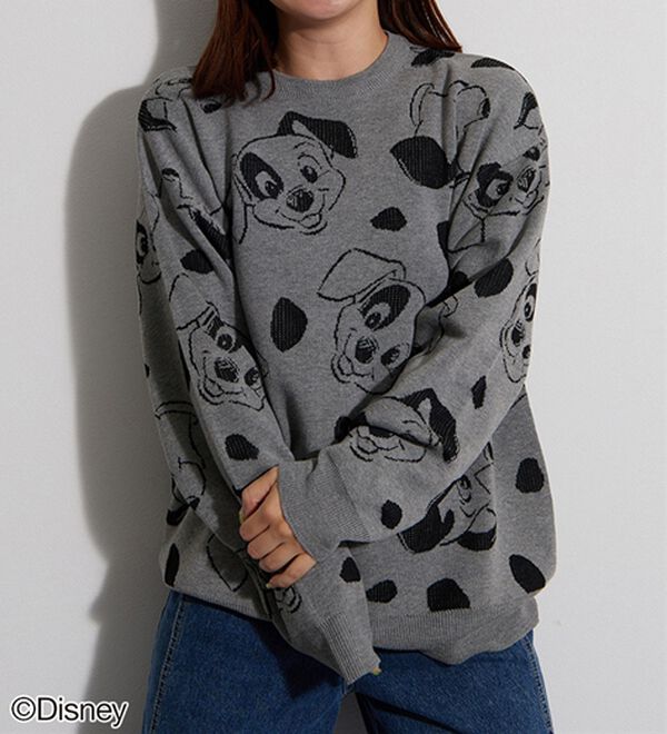 BELLUNA（ベルーナ）の「＜Ｄｉｓｎｅｙ＞【１０１匹ワンちゃん】総柄ジャカードゆったりセーター（ニット・セーター）」｜詳細画像