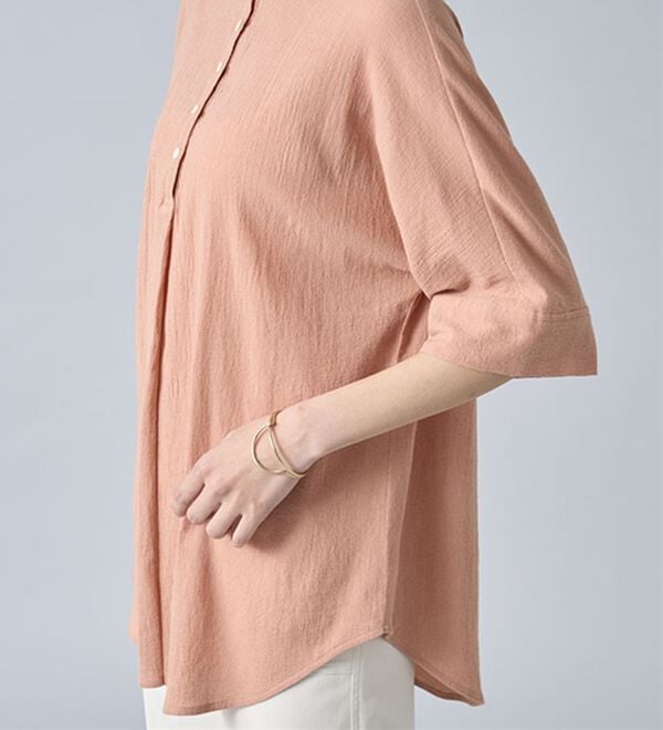 BELLUNA（ベルーナ）の「綿１００％ワッシャー素材ゆったりドルマンブラウス（ブラウス）」｜詳細画像