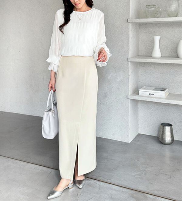 GeeRA（ジーラ）の「オンオフ着られる！スリットタイトスカート（ロングスカート）」｜詳細画像