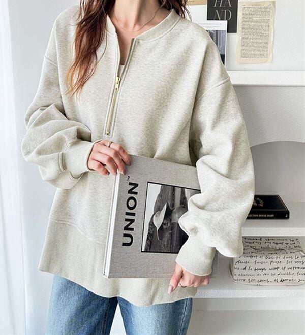 GeeRA（ジーラ）の「【ラク&times;きれい】ハーフジップ裏起毛スウェット（トレーナー・スウェット）」｜詳細画像