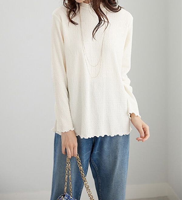 BELLUNA（ベルーナ）の「ジャカード素材メローデザインプルオーバー（カットソー）」｜詳細画像