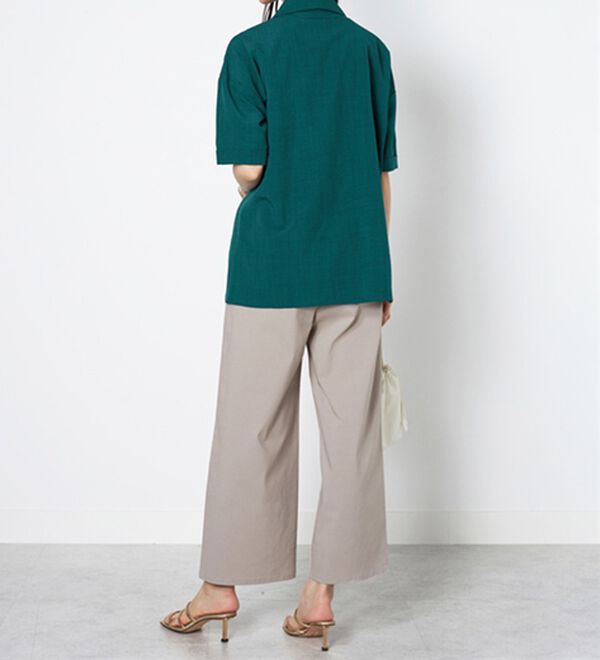 BELLUNA（ベルーナ）の「麻調素材スキッパーブラウス（ブラウス）」｜詳細画像