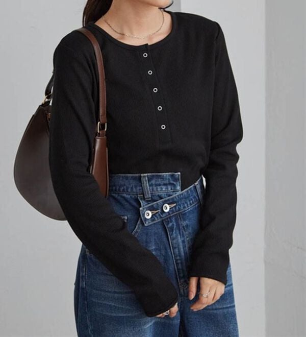 RANAN（ラナン）の「ヘンリーネックワッフルロンＴ（カットソー）」｜詳細画像