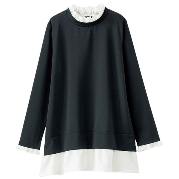 BELLUNA（ベルーナ）の「これ一枚でおしゃれ！重ね着風カットソーチュニック（チュニック）」｜詳細画像