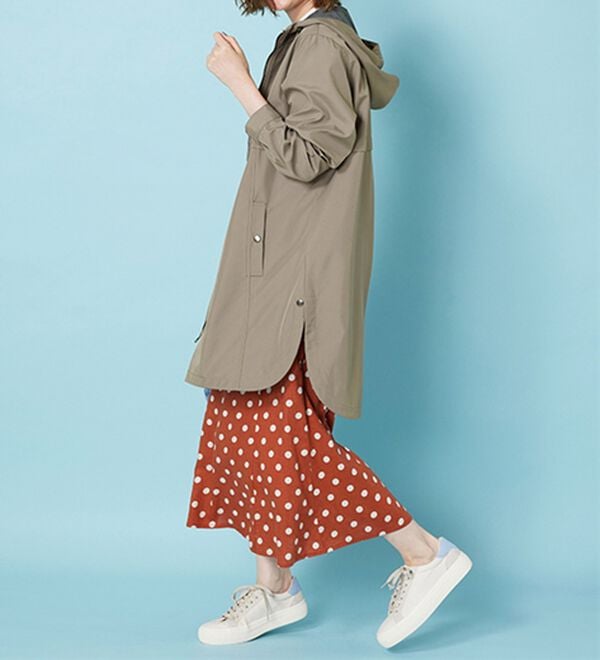 BELLUNA（ベルーナ）の「はっ水加工ボンディング素材ロング丈パーカー（ハーフコート）」｜詳細画像