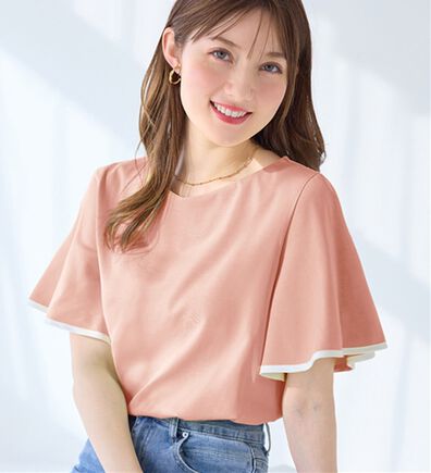 alotta（アロッタ）の「配色フレアスリーブトップス（カットソー）」