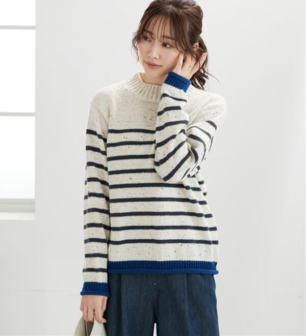 「カラーネップ入り配色ボーダープルオーバー（カットソー）」｜詳細画像