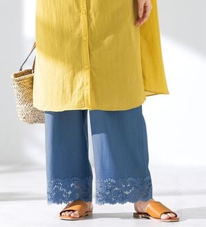 LAVIENNE（ラヴィエンヌ）の「裾魅せデニムライクペチパンツ（肌着・インナーウェア）」｜詳細画像